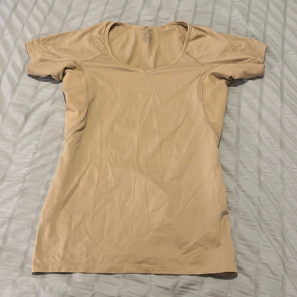 Don't Sweat It Short Sleeve Top in Beige